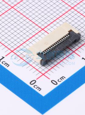 连接器 FPC-0.5FX-17PWCR-H20 SMD,P=0.5mm,卧贴 翻盖式 17P 下接