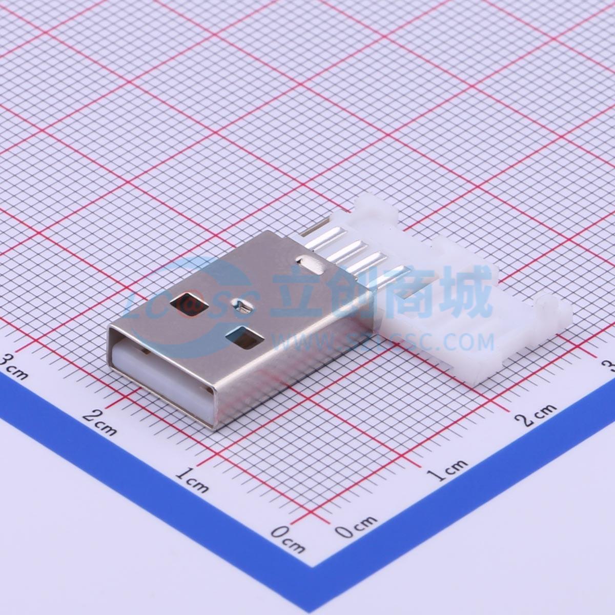 USB连接器 U-USBAW04P-M005 - 公 焊线式 原装 电子元器件配单