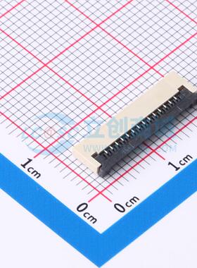 连接器 FPC-1.0FX-14PWCR-H20 SMD,P=1mm,卧贴 翻盖式 14P 下接