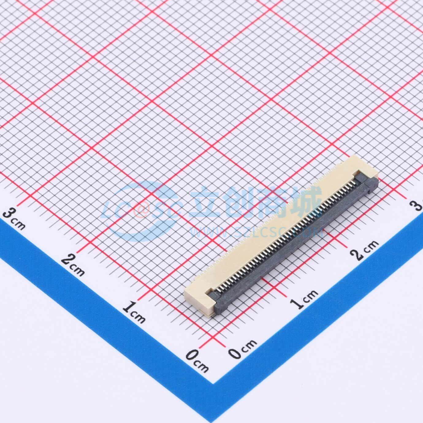 连接器 AFD01-S45FCC-00 SMD,P=0.5mm,卧贴 翻盖式 45P 下接