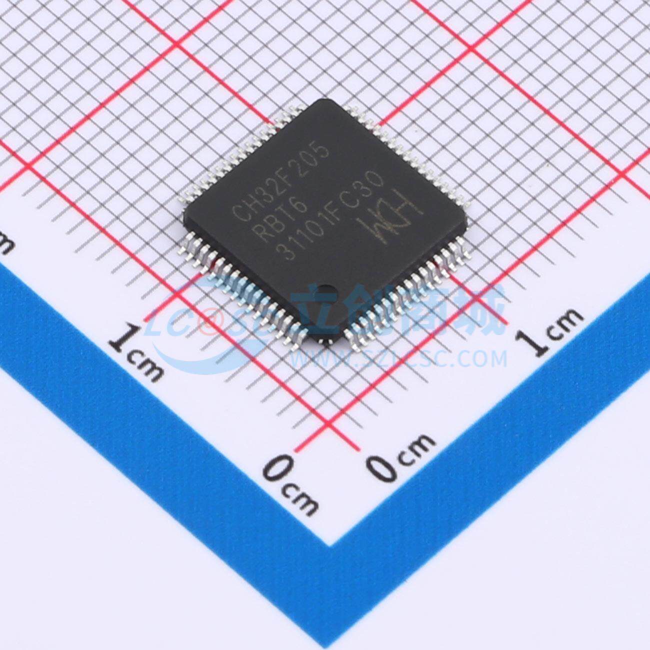 单片机(MCU/MPU/SOC) CH32F205RBT6 LQFP-64(10x10) 电子元器件 - 实物图