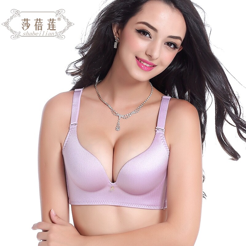 上薄下厚无痕无钢圈拉丝丰胸聚拢调整型性感ABC杯女士内衣图片