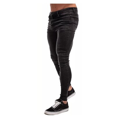 个性长裤牛仔裤拉链做旧春季