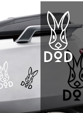 户外露营收纳箱jeep房车DOD贴纸兔子野营patagonia防水反光车贴