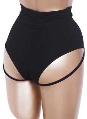 酒吧DS演出服显臀热裤女gogo钢管欧美黑白镂空高腰性感舞台装短裤