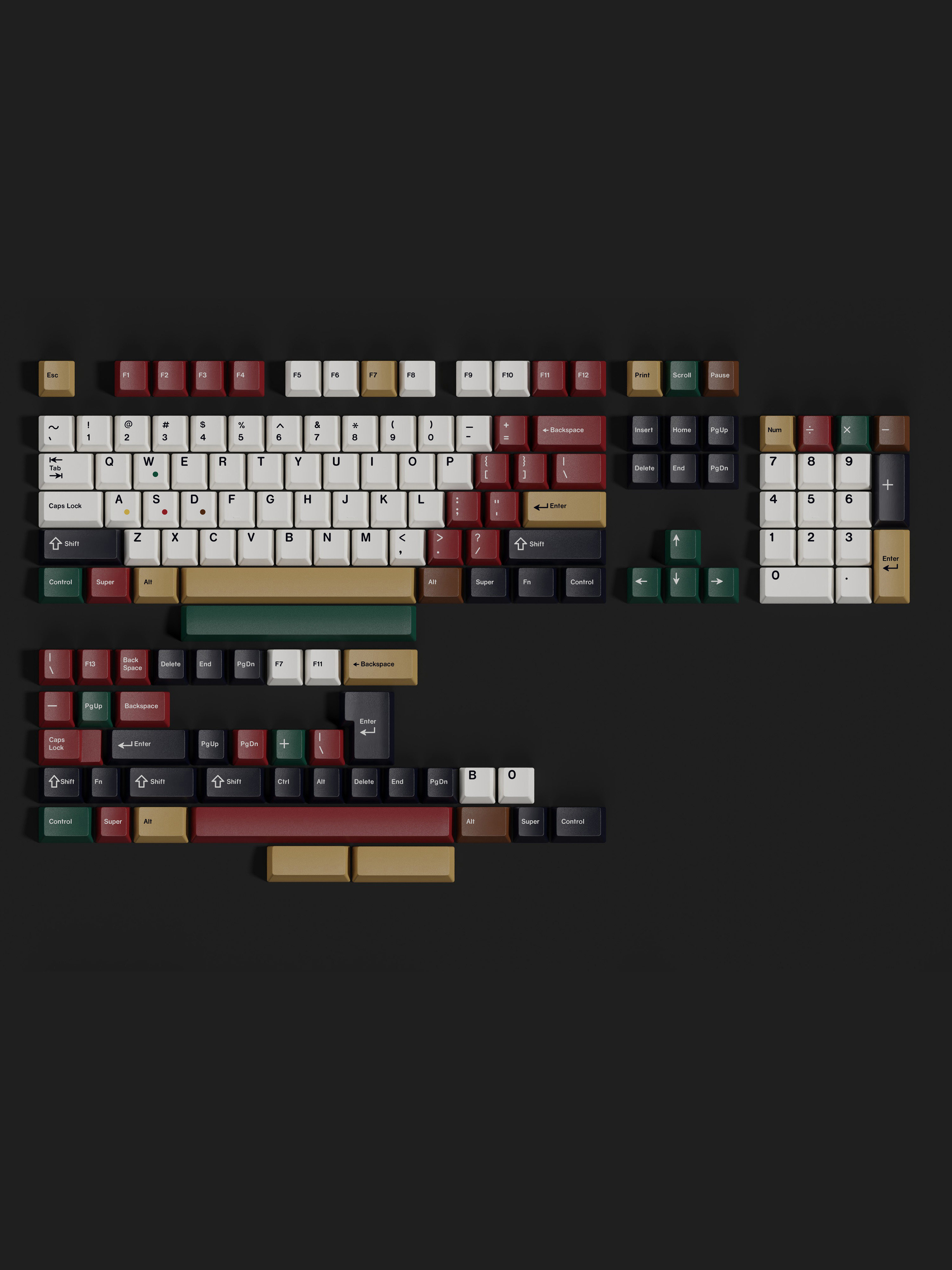 MIXED LIGHTS - RETRO MIXED LIGHTS CUSTOMIZED KEYBOARD PBT DYE SUBLIMATION ORIGINAL HEIGHT KEYCAPS