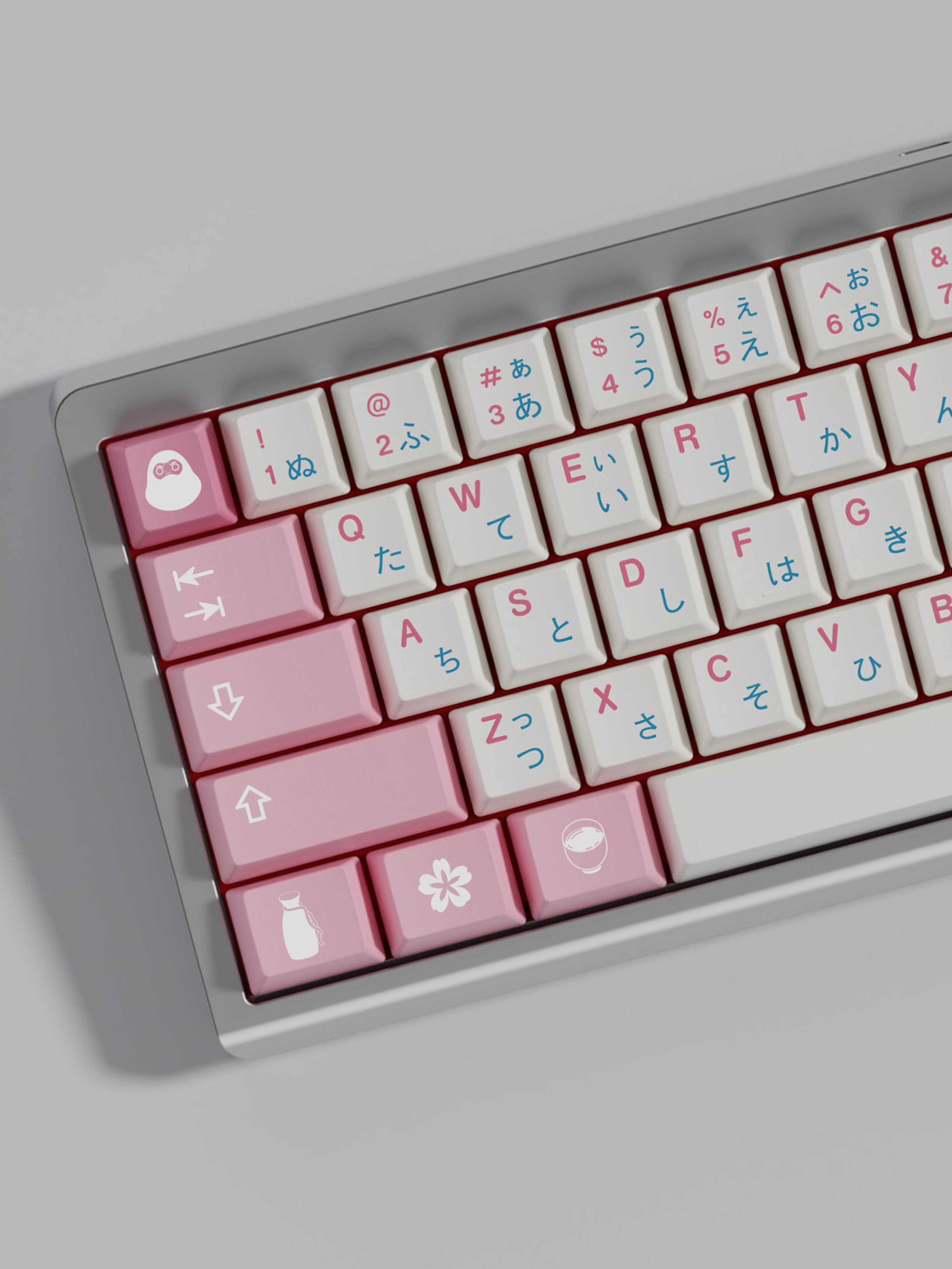 SAKURA - CUSTOMIZED ORIGINAL HEIGHT KEYCAP MECHANICAL KEYBOARD PBT SUBLIMATION SPLIT SPACE