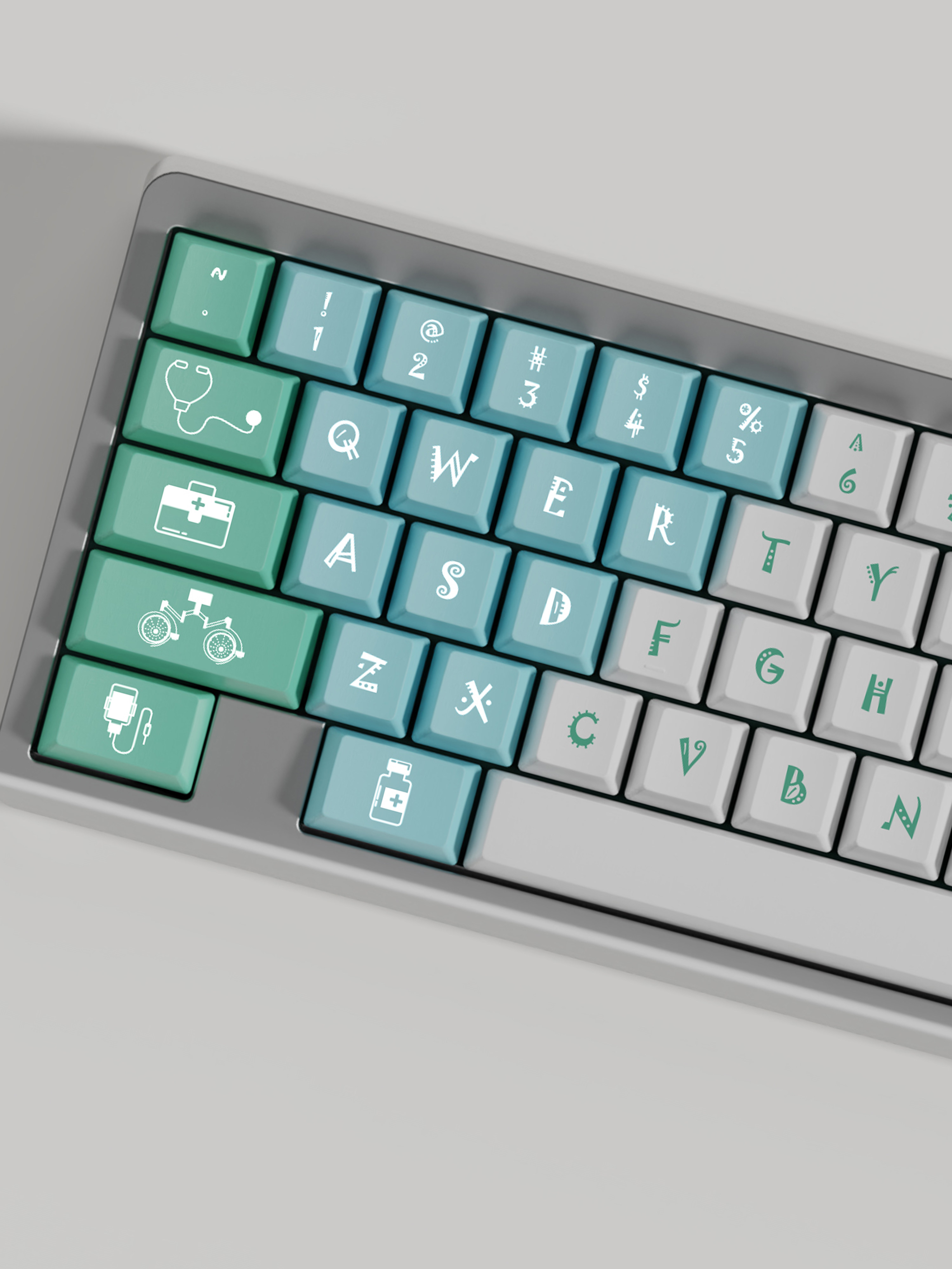CUSTOMIZED KEYBOARD PBT SUBLIMATION ORIGINAL HEIGHT KEYCAP SPLIT SPACE - MEDICINE