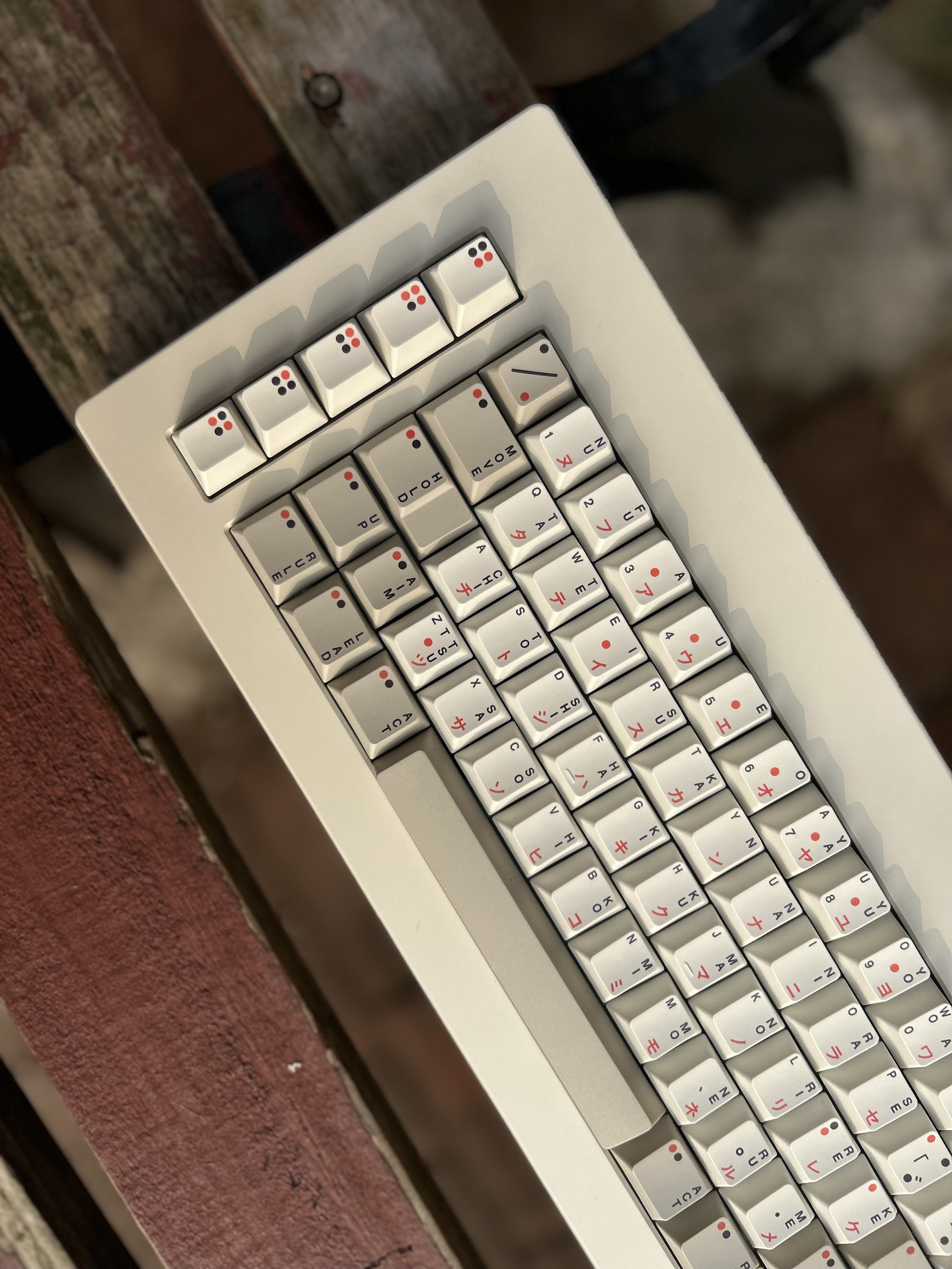 RED GREY - CUSTOM KEYBOARD PBT SUBLIMATION ORIGINAL HEIGHT KEYCAP SPLIT SPACES