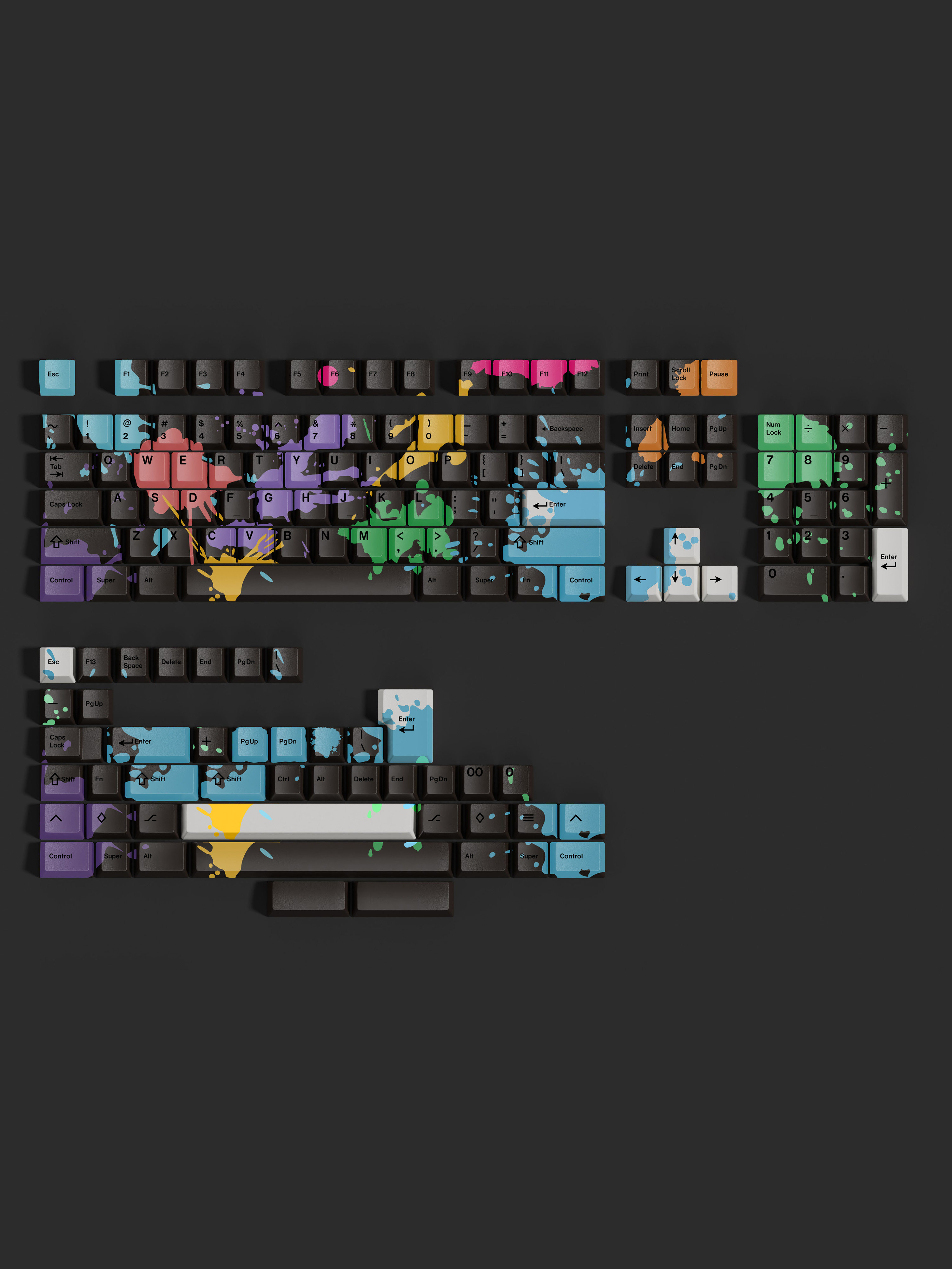 ゾン100 -CUSTOMIZED KEYBOARD PBT SUBLIMATION ORIGINAL HEIGHT KEYCAP SPLIT SPACE