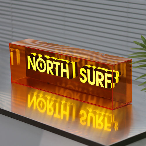 INS亚克力悬挂迷你字灯箱吸晴