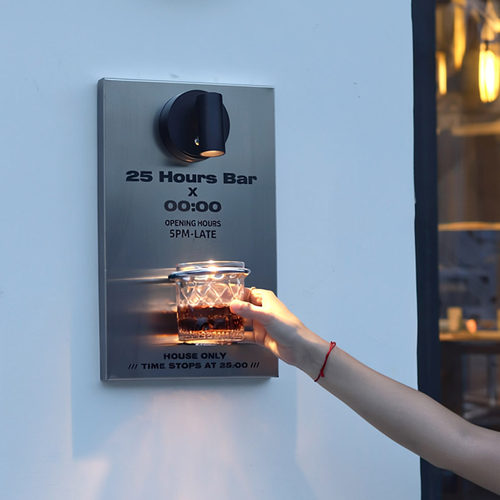 美式杯托射灯门牌定制打卡装置