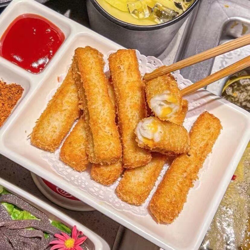 嘉士通芝士鱼柳500g/袋油炸小吃夹心鱼柳冷冻半成品料理网红顺丰