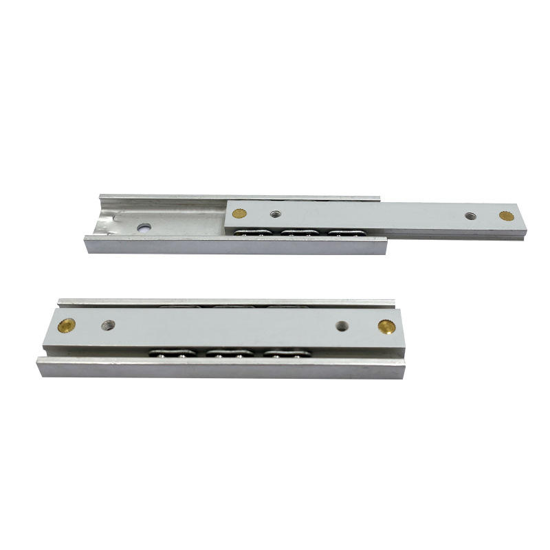 16mm宽二节铝合金双向滑出微型钢珠小滑轨电子产品精品盒子用导轨