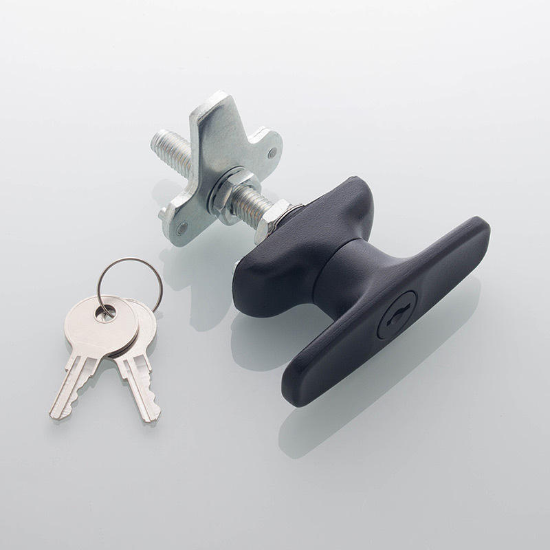 恒珠 MS107-1-1 黑色把手锁 配电箱机柜门锁控制柜锁 厂家直发