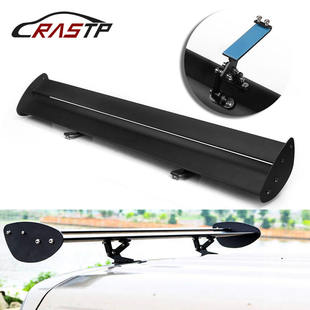 跨境汽车轿车改装 免打孔双层铝合金尾翼两厢汽车定风翼扰流板