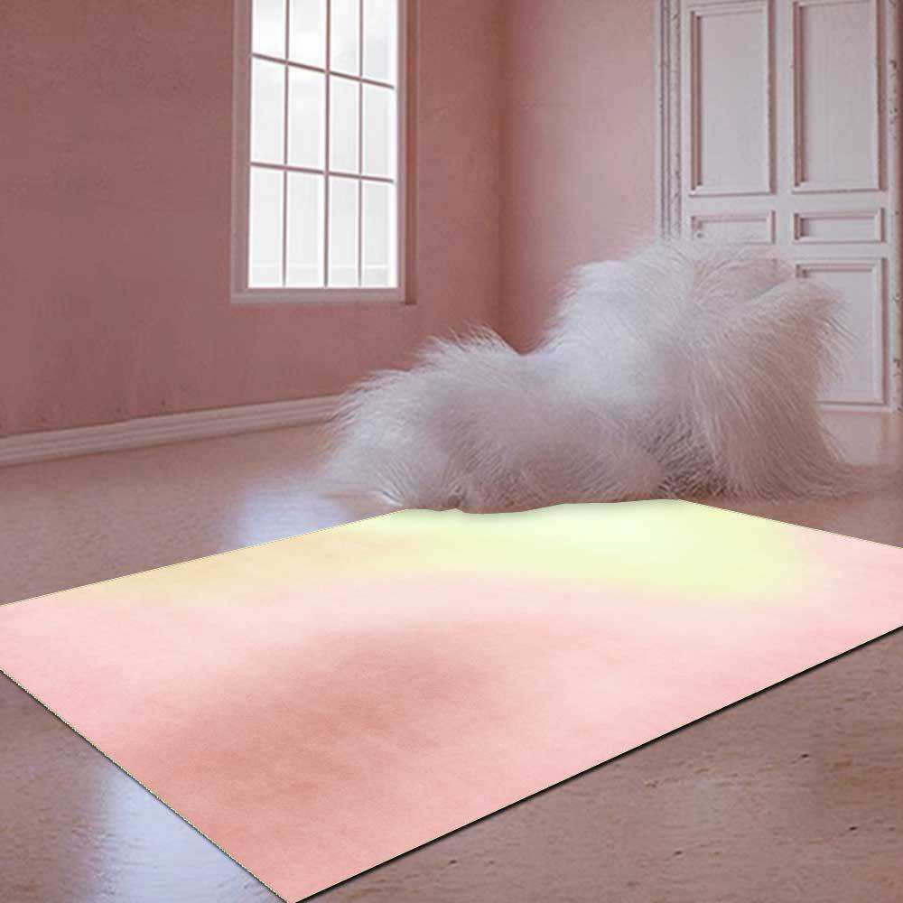 时尚抽象晕染氛围彩色红黄橘粉蓝仿羊绒客厅卧室床边地毯地垫