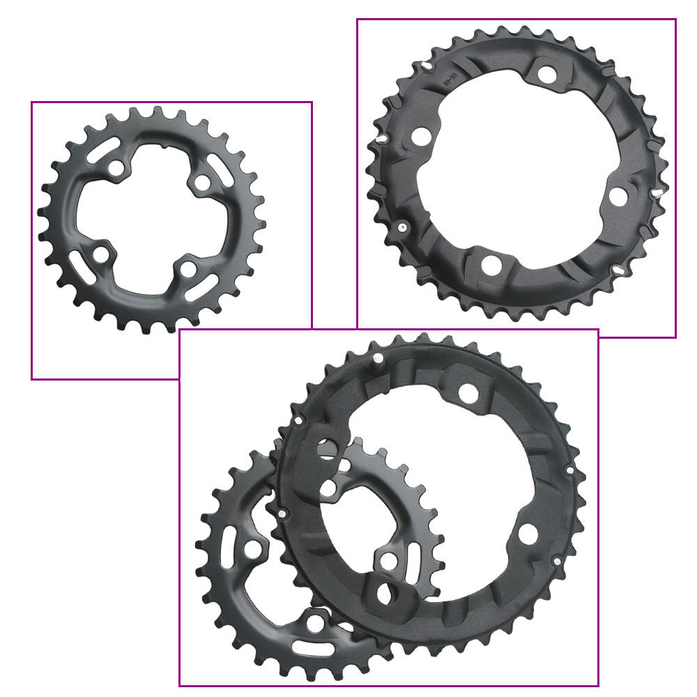自行车牙盘修补件 山地车齿盘 28/38T变速套件配件 64BCD铝盘钢盘