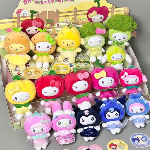 正版toptoy三丽鸥水果蔬菜MINI毛绒挂件凯蒂猫美乐蒂周边礼物玩偶