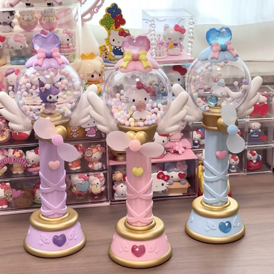正版HelloKitty萌心绽放系列盲盒凯蒂猫小风扇天使应援棒玩具礼物
