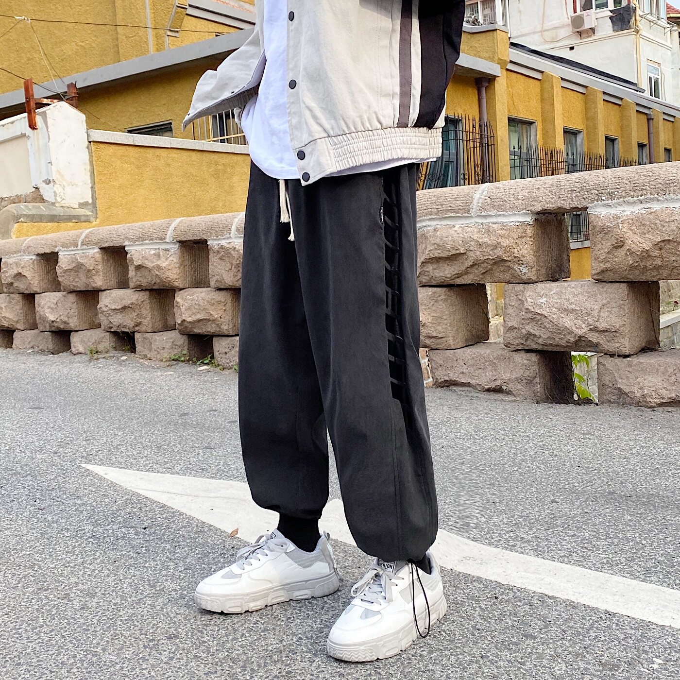 2021春款外景黑色休闲宽松印花运动裤A061,男装休闲裤,电商A061