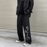 暗黑多印花阔腿拖地休闲裤男复古长裤A061限68aaa，男装休闲裤，电商A061