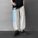 2021新款黑色宽松字母印花夏季九分裤A061-K1588-P45，男装休闲裤，电商A061