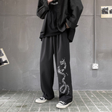 暗黑多印花阔腿拖地休闲裤男复古长裤A061限68，男装休闲裤，电商A061