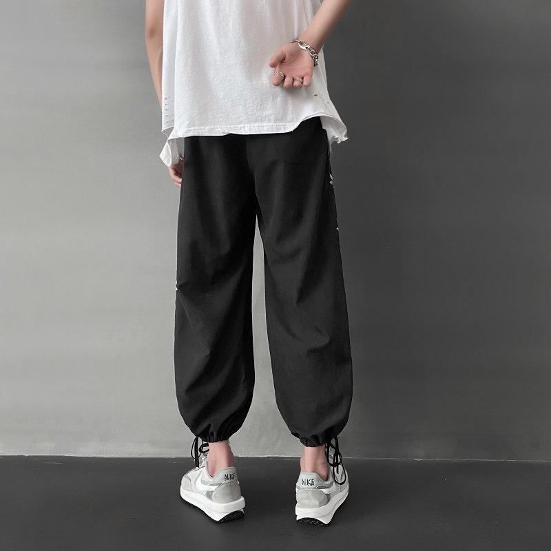 2021新款藏青色宽松印花夏季九分裤A061-K1540-P45,男装休闲裤,电商A061