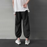 2021新款藏青色宽松印花夏季九分裤A061-K1540-P45，男装休闲裤，电商A061