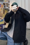 2021新款报纸黑色大码男士春款夹克A061-XJ，男装夹克，电商A061