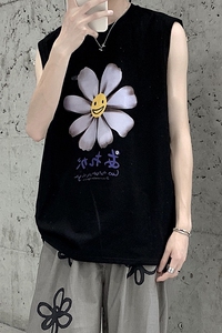 2021年夏季新款无袖背心T恤纯棉短袖T恤男A061-B图片
