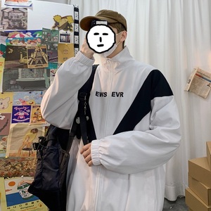 2021新款 报纸白色3大码男士春款夹克A061-XJ图片
