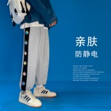 蓝墙300克大毛圈棉面灰色3镭射字母运动裤A061限，男装休闲裤，电商A061