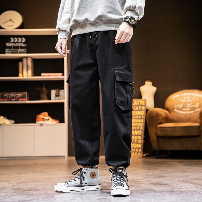 黑色新款青年收口束脚裤A061-K986-P45,男装休闲裤,电商A061