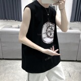 2021年夏季新款无袖背心T恤纯棉短袖T恤男A061-B，男装T恤，电商A061