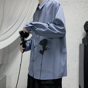 2021春款 港风白色宽松休闲衬衣长袖衬衫B275-C9003图片