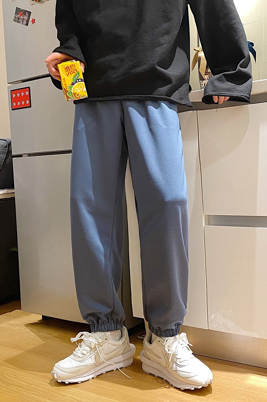 2021春款港风棉面雾霾蓝2休闲宽松卫裤运动裤A061,男装休闲裤,电商A061
