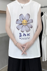 2021年夏季新款无袖背心T恤纯棉短袖T恤男A061-BX02-P23h图片