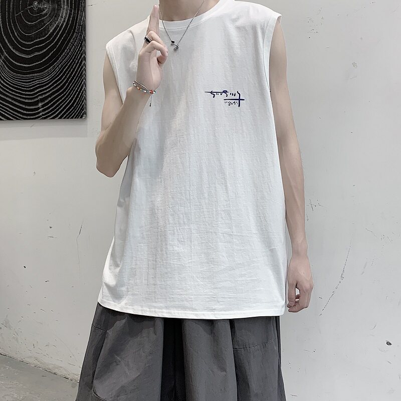 2021年夏季新款无袖背心T恤纯棉短袖T恤男A061-BX09-P23a,男装T恤,电商A061