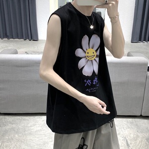 2021年夏季新款无袖背心T恤纯棉短袖T恤男A061-Bd图片