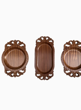 实木哈萨克木盘肉盘新疆蒙古风 纳仁盘 蒙餐民族风加大款木盘个性