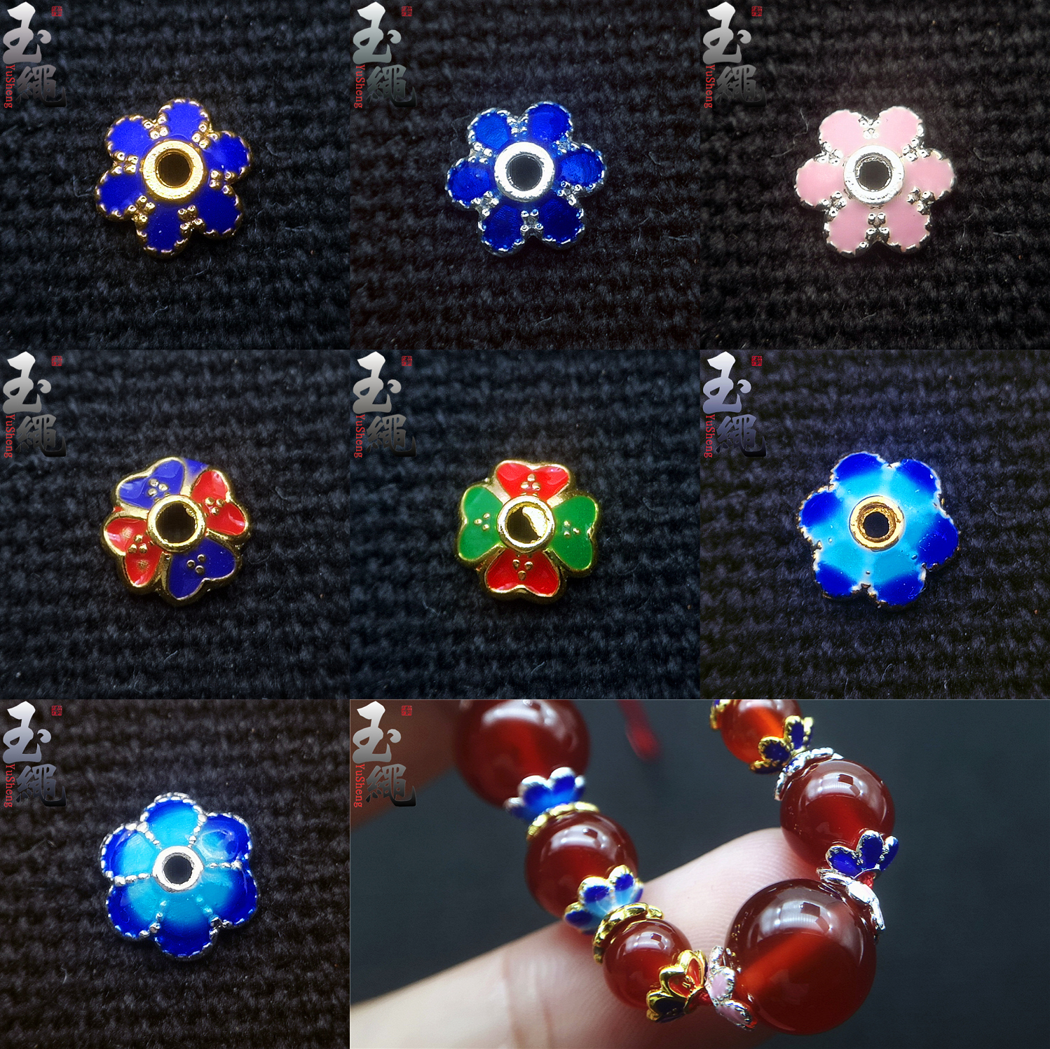 diy高档滴油景泰蓝编手链花帽