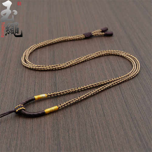 挂脖绳玉绳手工编织双拼色