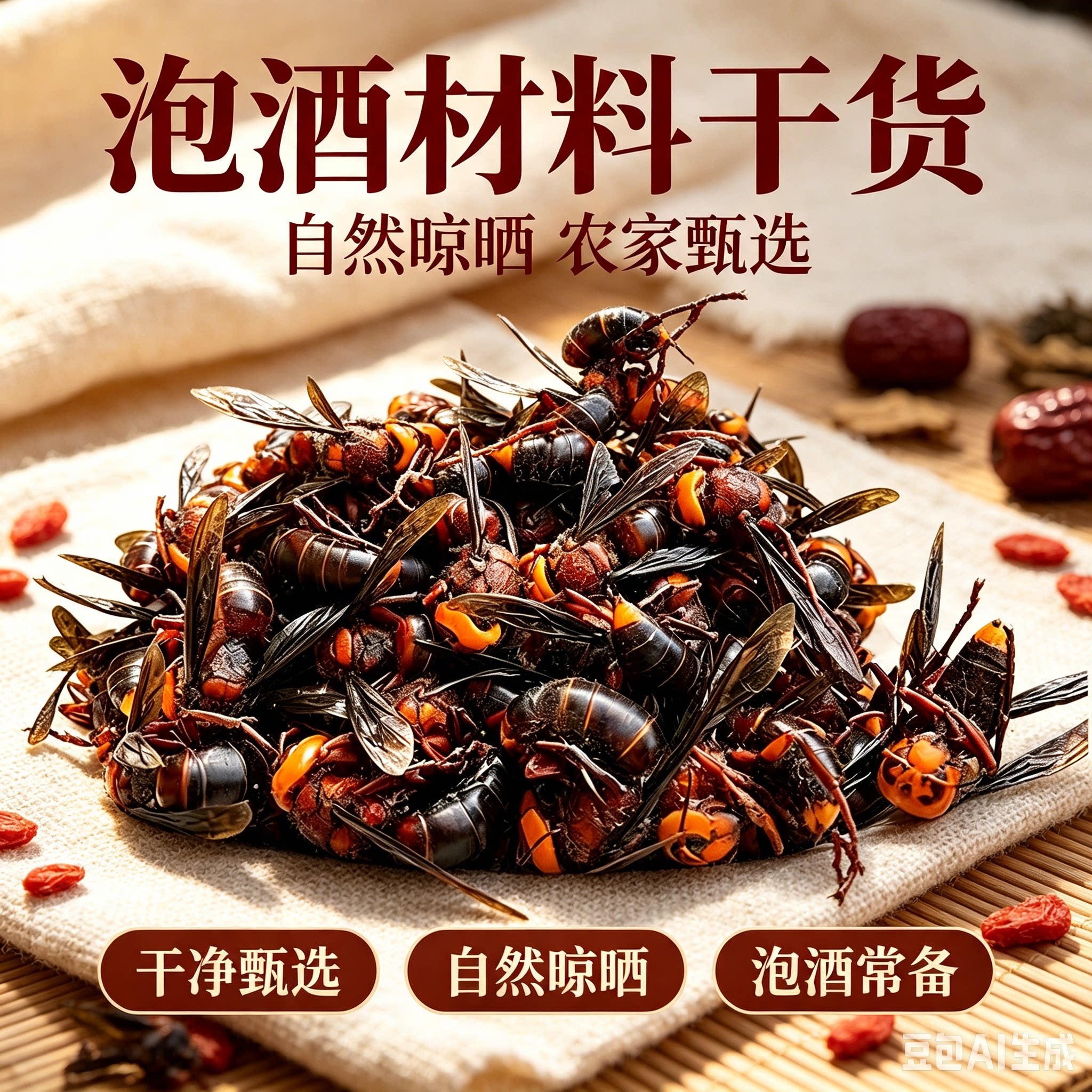 广西大虎头蜂干货黑尾红娘金环虎头蜂胡蜂马蜂包邮