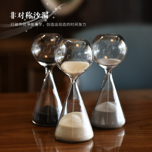 北欧家居星坠玻璃沙漏计时器15分钟流星沙漏创意礼品现代家居摆件