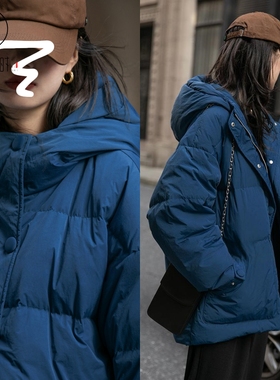 素衣彼时3701秋冬女士羽绒服纸样保暖宽松连帽中长款女羽绒服样板