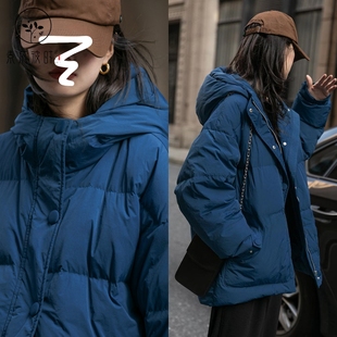 素衣彼时3701秋冬女士羽绒服纸样保暖宽松连帽中长款 女羽绒服样板