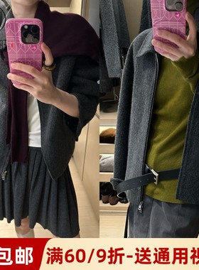 素衣彼时3706秋冬女双面羊绒外套纸样短款时尚翻领保暖女外套样板