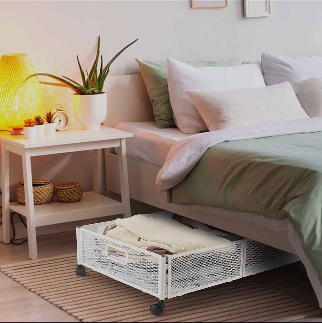 衣服收纳架床底整理架滑轮置物架